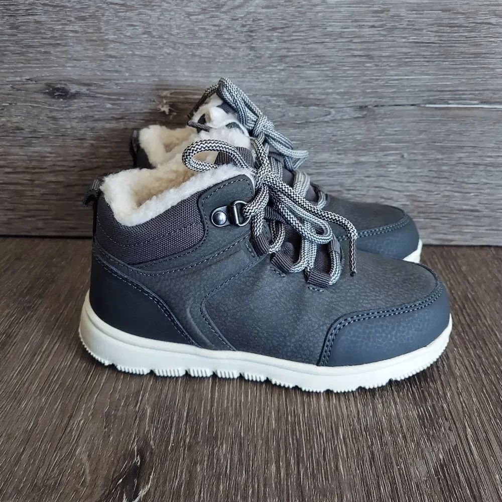 London Fog Sherpa Detail Lace-up Boot Size 11